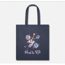 Hard To Kill-Roses&Dagger In Skull Navy Tote Bag